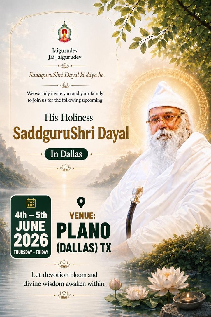 Maha Satsang poster — Plano (Dallas), Texas