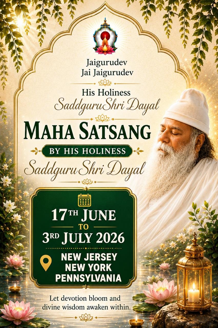 Maha Satsang poster — New Jersey, New York & Pennsylvania